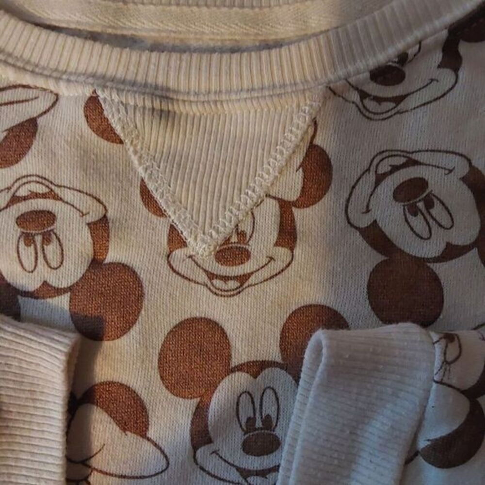Disney Mickey & Minnie Mouse All Over Graphic CrewNeck Pullover Sweatshirt 15-17 - Picture 3 of 8